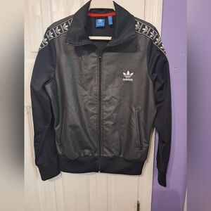 Adidas Black Bomber Jacket with White Accents